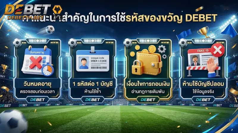 ข้อควรระวังสำคัญในการใช้ รหัสของขวัญ DEBET