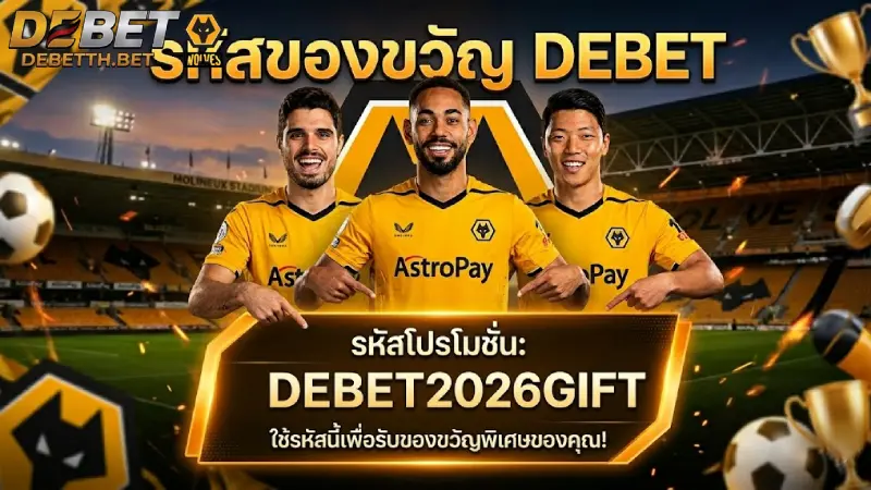 รหัสของขวัญ DEBET แจกโค้ดเครดิตฟรีล่าสุด 2026 ใช้ได้จริง 100%