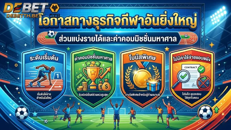 อัตราส่วนแบ่งรายได้และค่าคอมมิชชั่นมหาศาล