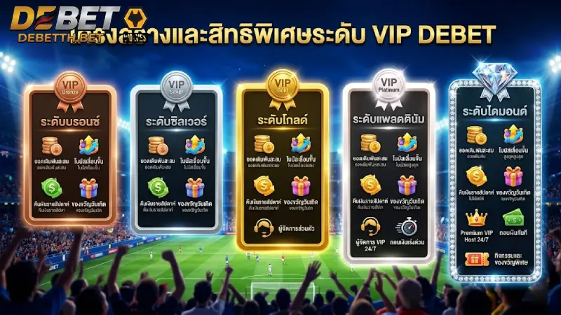 ตารางโครงสร้างและสิทธิประโยชน์ระดับ VIP DEBET